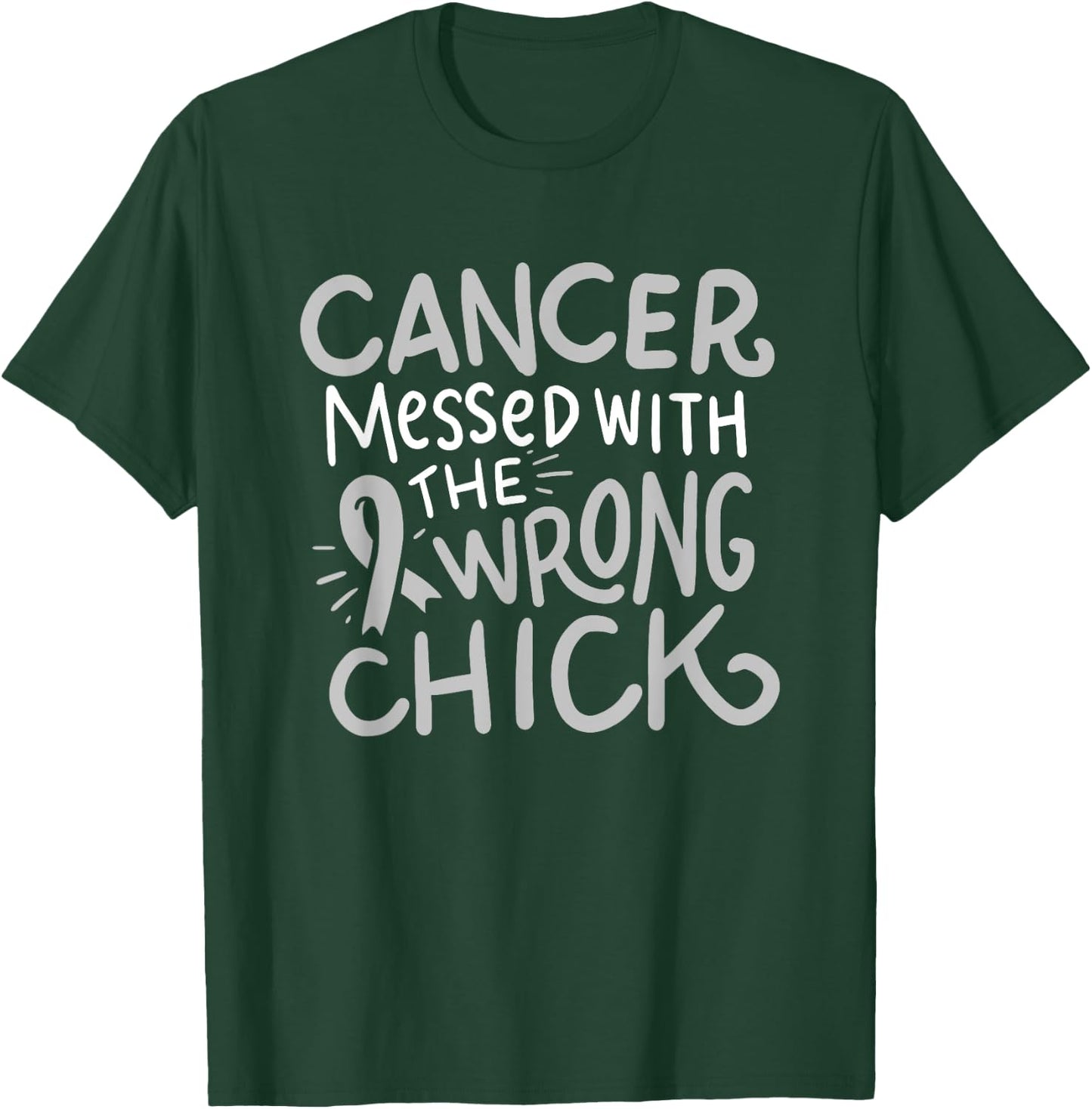 Brain Cancer Awareness Chemo Gift Gray Ribbon Glioblastoma T-Shirt - T-Shirt | Forest