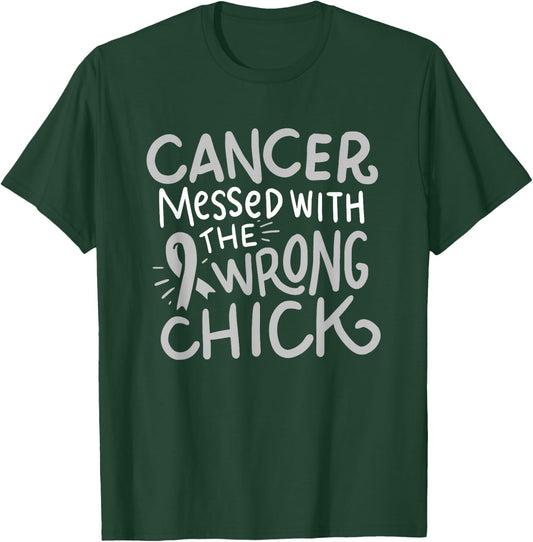 Brain Cancer Awareness Chemo Gift Gray Ribbon Glioblastoma T-Shirt - T-Shirt | Forest