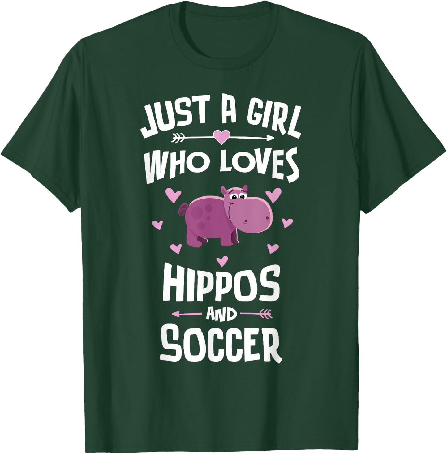 Hippos And Soccer Gifts for Girls Women T-Shirt - T-Shirt | Forest