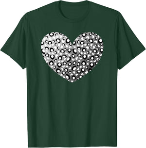Black Leopard Heart Pattern Cheetah Print White Gray T-Shirt - T-Shirt | Forest