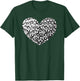 Black Leopard Heart Pattern Cheetah Print White Gray T-Shirt - T-Shirt | Forest