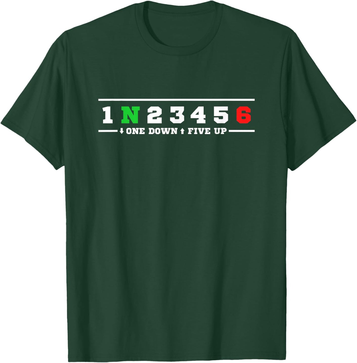 1N23456 Motorcycle Foot Gear Shift T-Shirt - T-Shirt | Forest