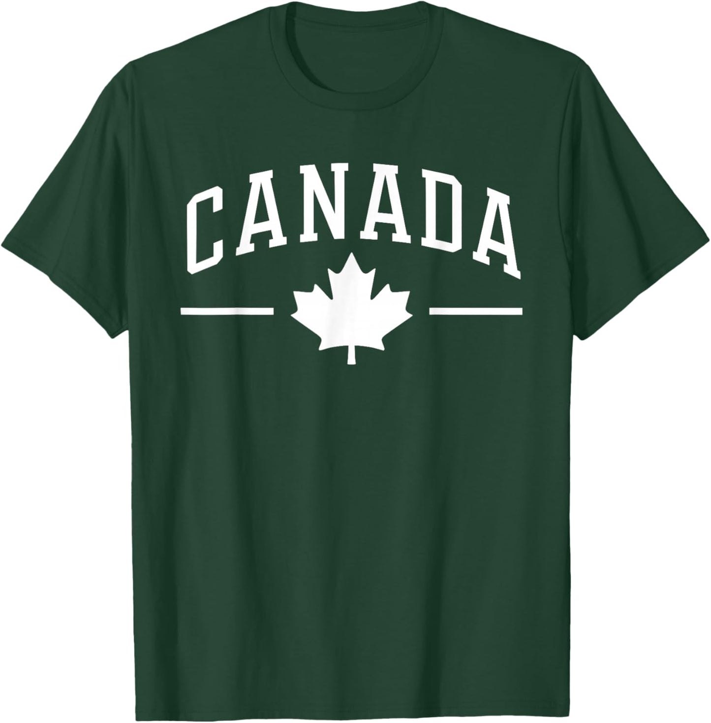 Maple Leaf Canada Athletic Team Sports Flag Varsity Style T-Shirt - T-Shirt | Forest