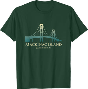 Mackinac Island Michigan Bridge USA Resort Vacation Souvenir T-Shirt - T-Shirt | Forest