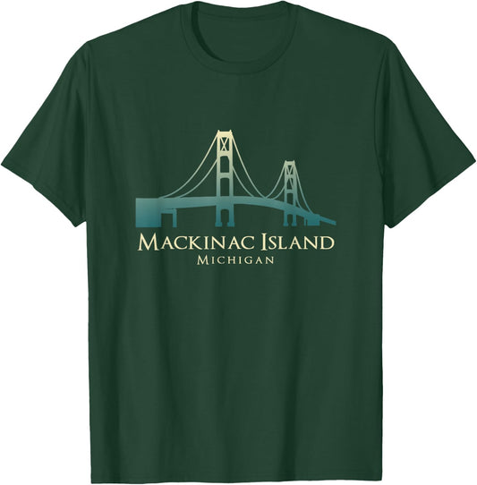 Mackinac Island Michigan Bridge USA Resort Vacation Souvenir T-Shirt - T-Shirt | Forest