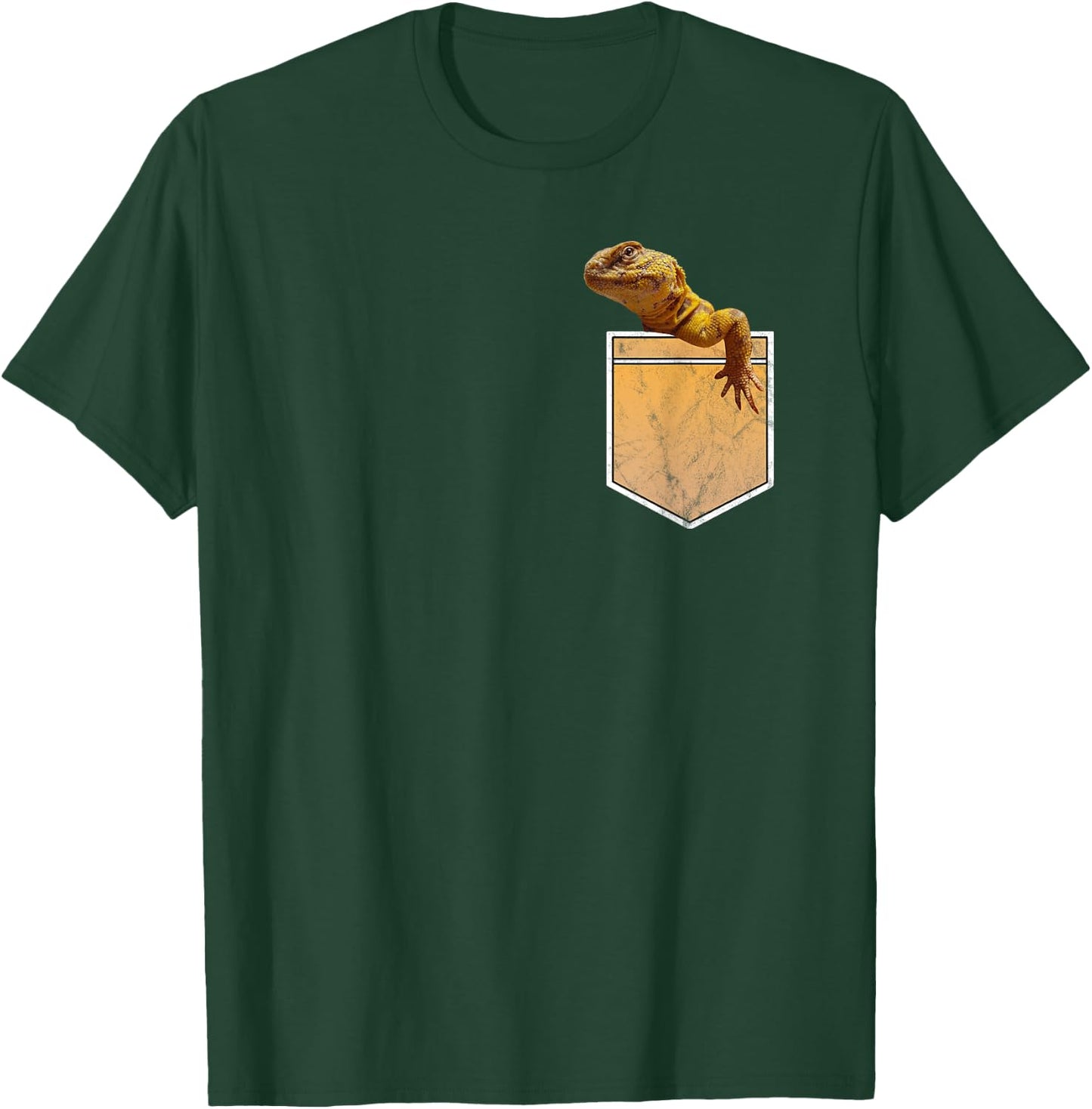 Funny Uromastyx Agame In Pocket T-Shirt - T-Shirt | Forest