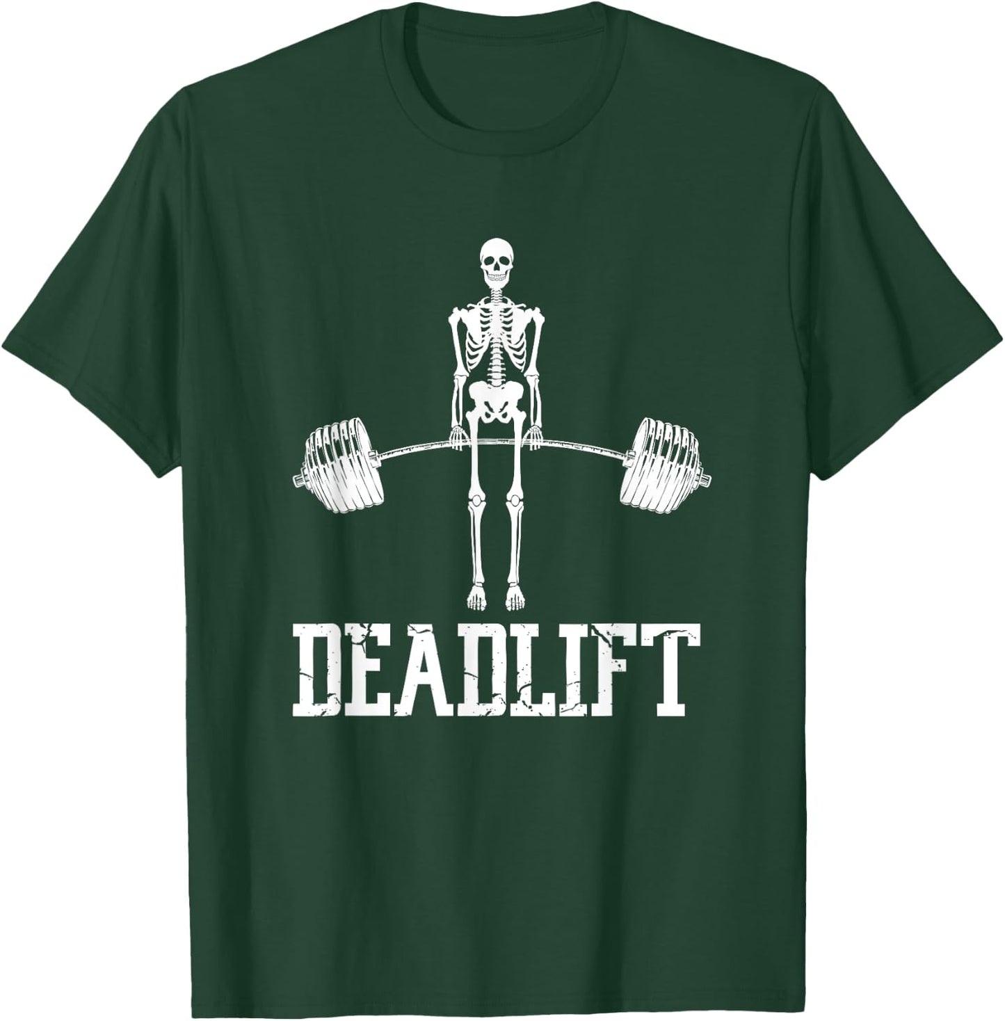 Skeleton Dead Lift Funny Halloween Lifting Weights Vintage T-Shirt - T-Shirt | Forest