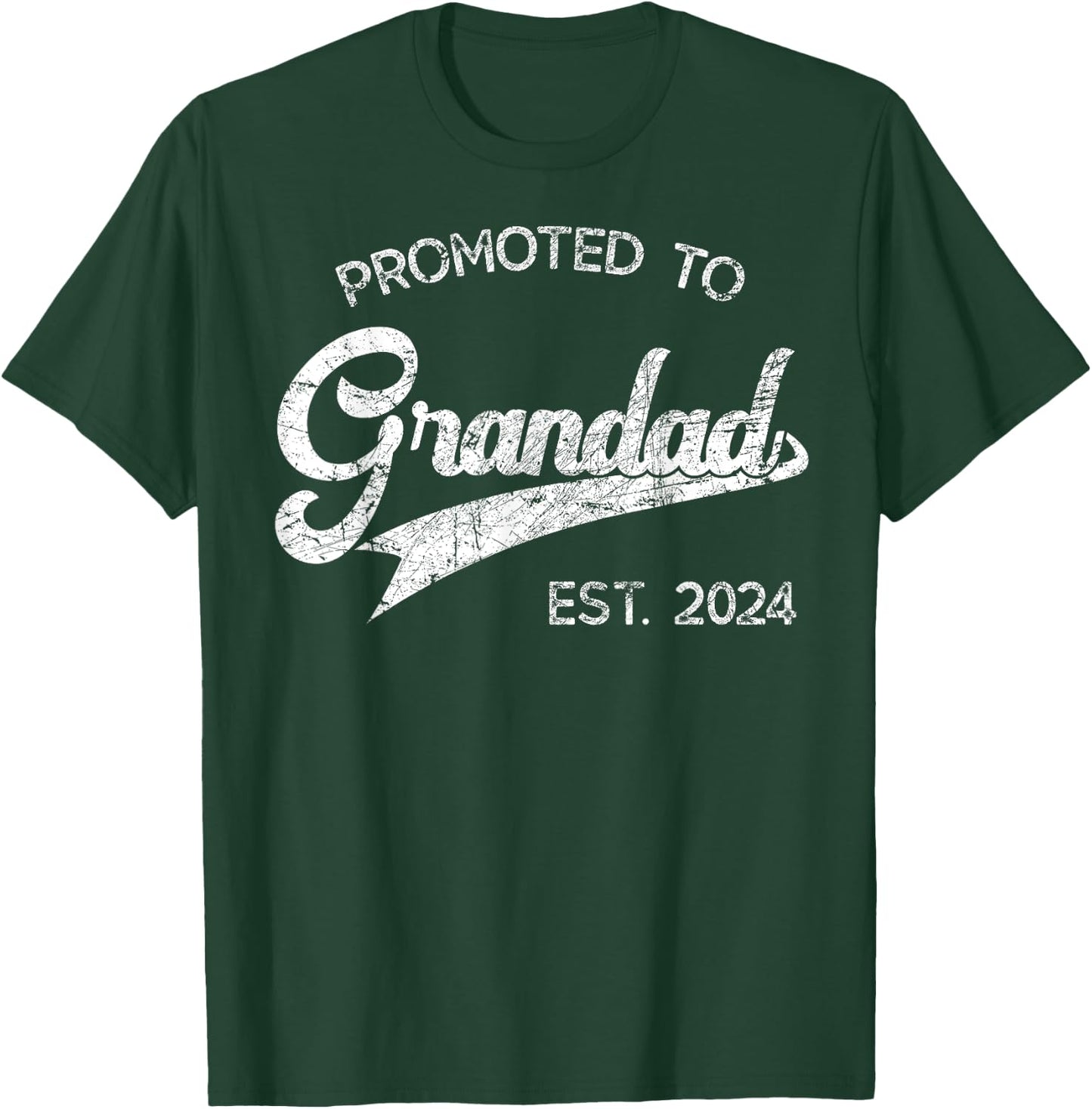 Retro Soon to Be Grandad est. 2024 Funny Promoted to Grandad T-Shirt - T-Shirt | Forest