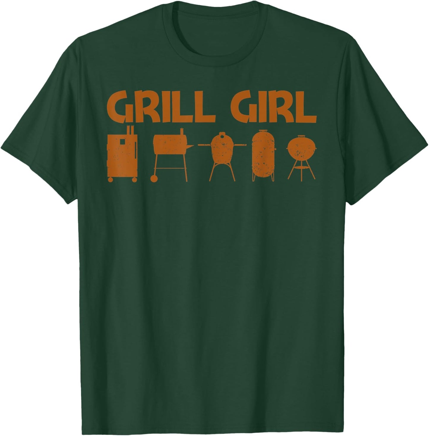 Funny Grill Gift Girls Kids Grilling BBQ Smoked Meat Fan T-Shirt - T-Shirt | Forest
