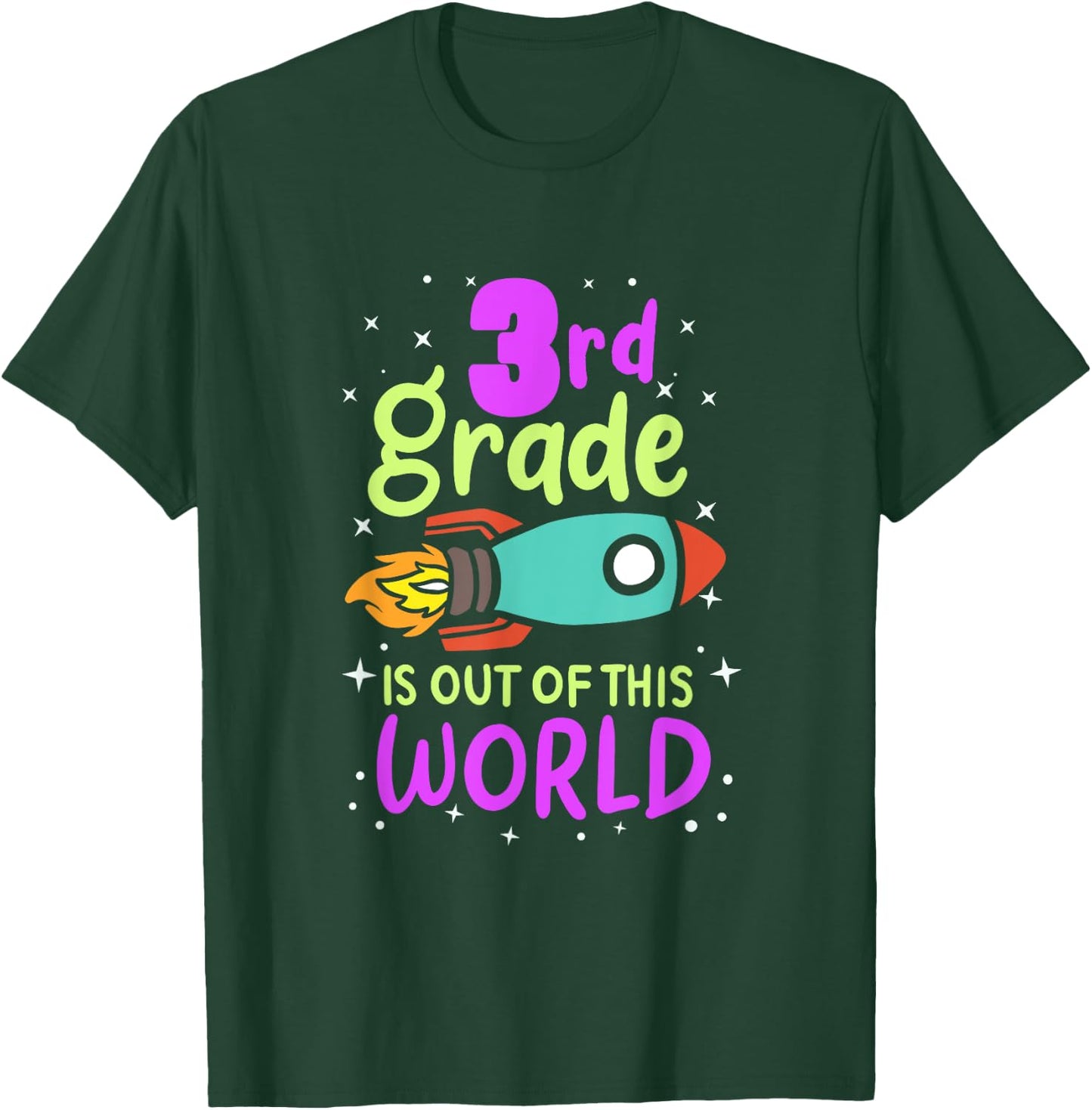 3rd Grade Is Out Of This World 3rd Grader Rocket Costume T-Shirt - T-Shirt | Forest