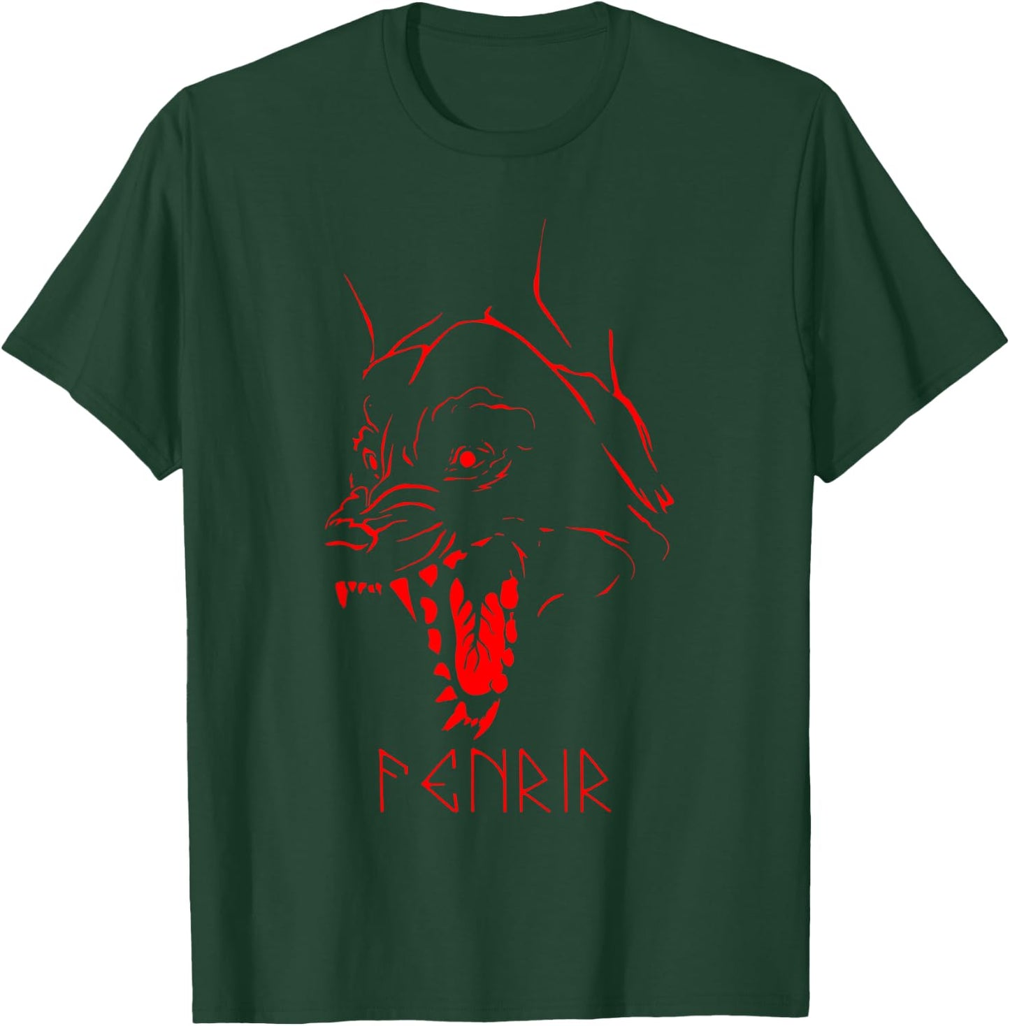 Fenrir Wolf Of Odin Old Norse Mythology Viking Celtic Fenris T-Shirt - T-Shirt | Forest