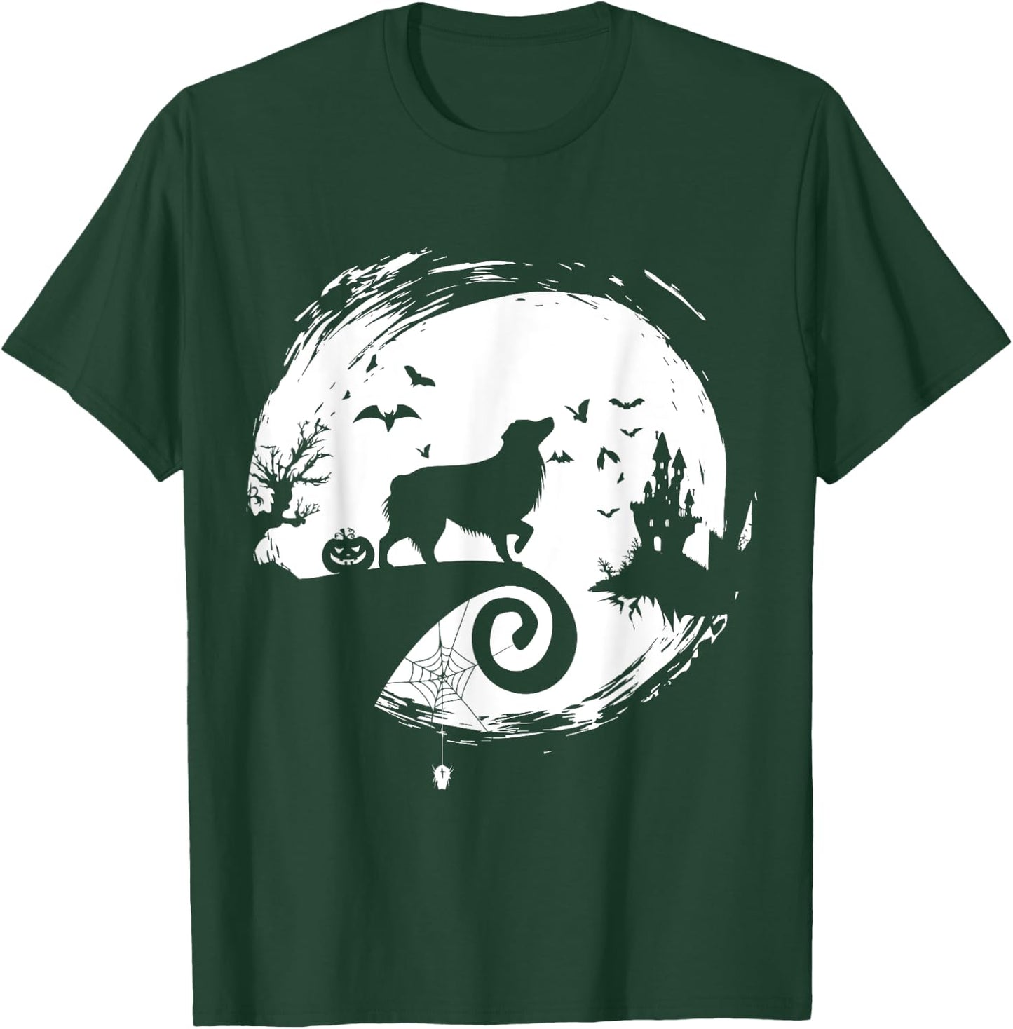 Aussie Halloween Costume Moon Silhouette Creepy T-Shirt - T-Shirt | Forest