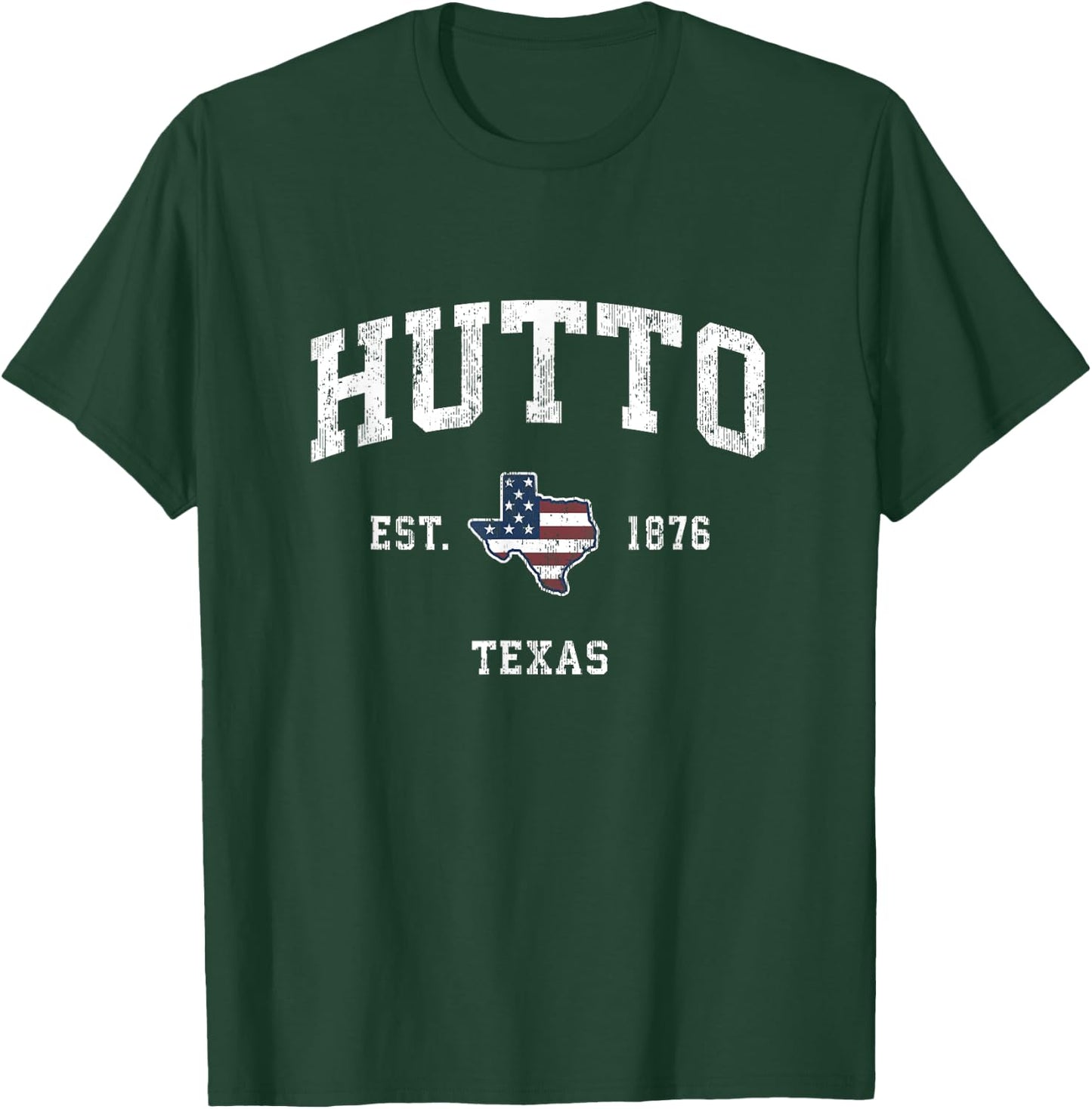 Hutto Texas TX Vintage American Flag Sports Design Kids Men T-Shirt - T-Shirt | Forest
