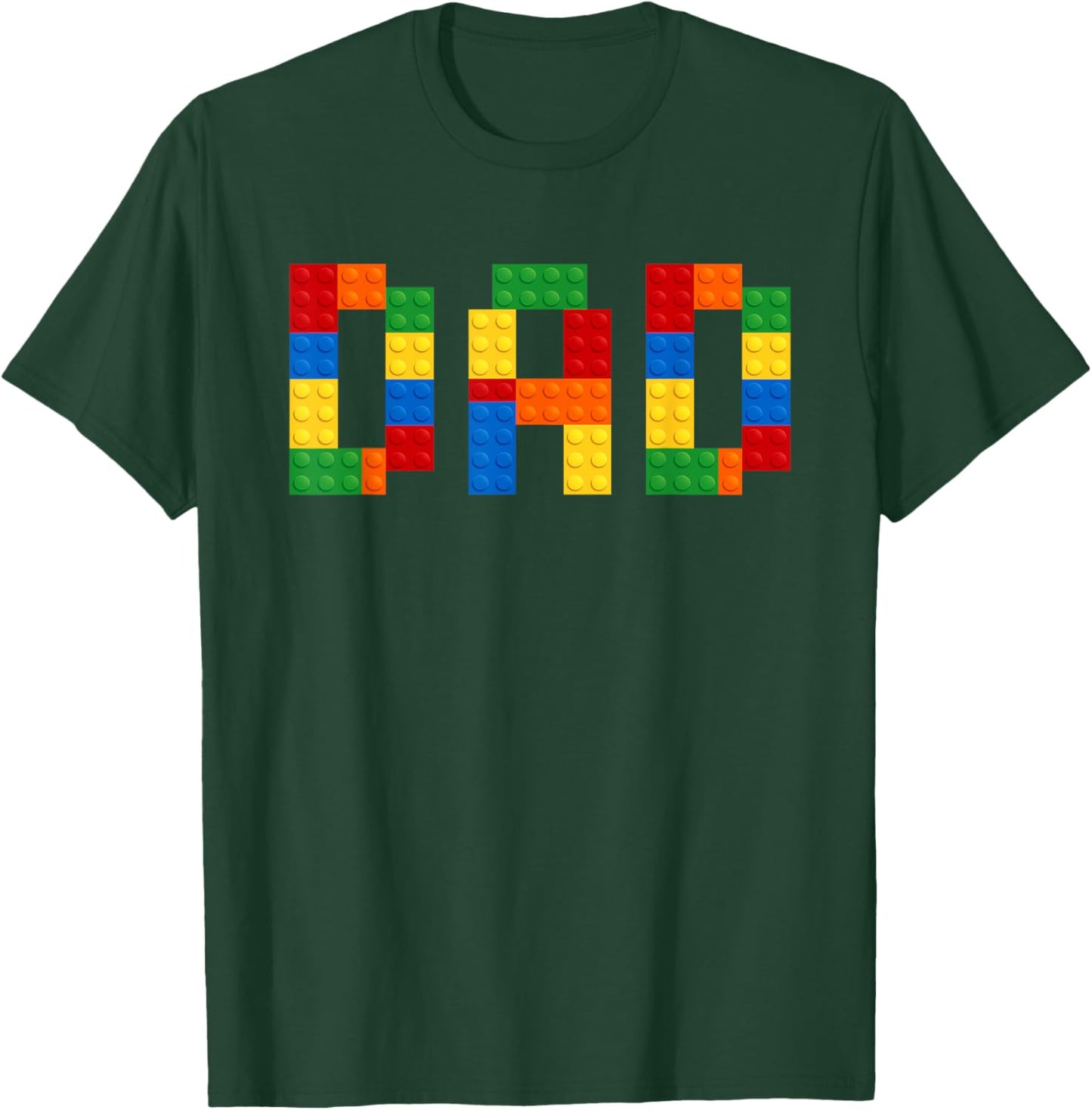 Dad Of The Birthday Boy Building Blocks Bricks Builder Funny T-Shirt - T-Shirt | Forest