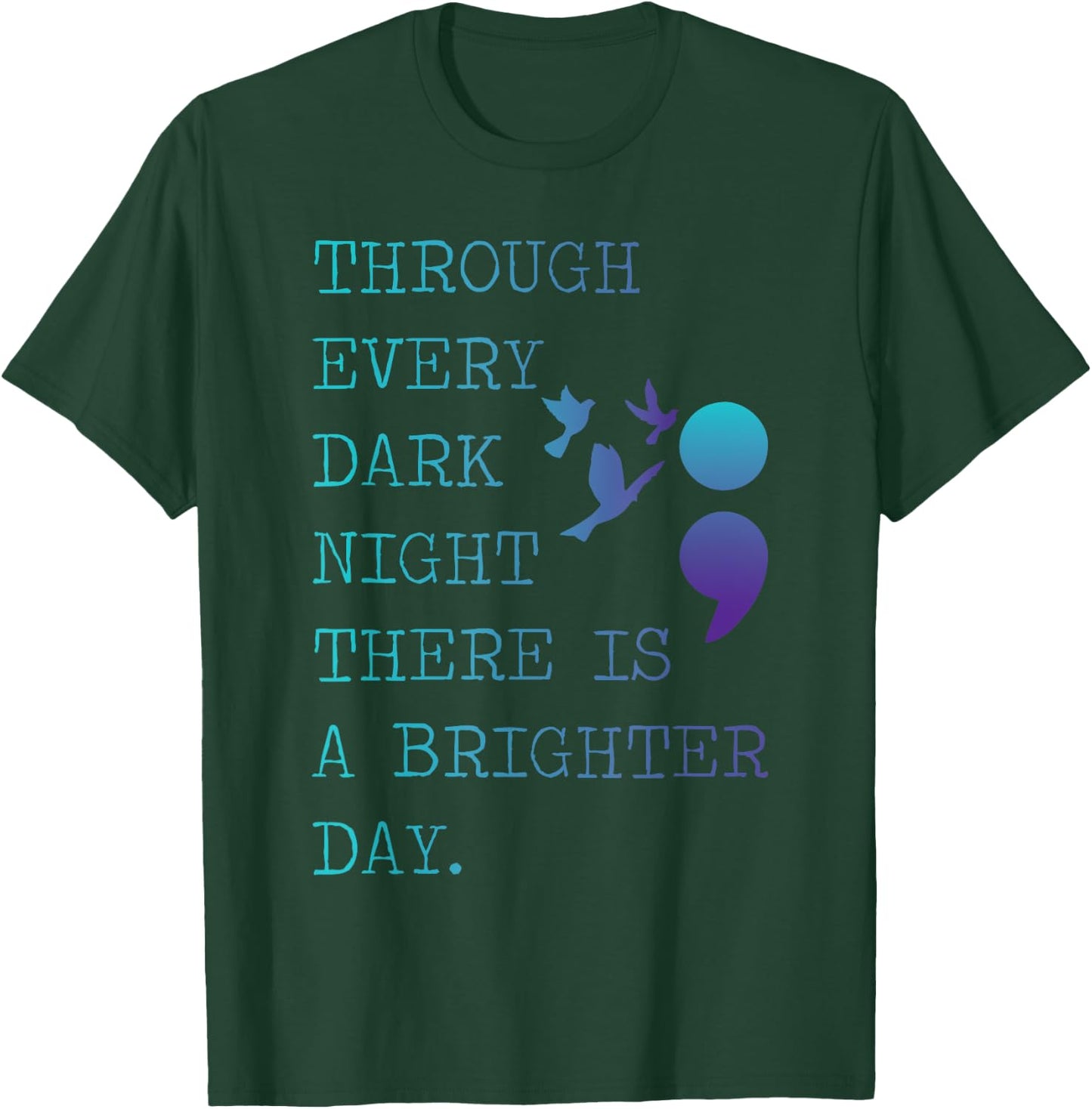 Semicolon Love Birds for a Prevention Awareness T-Shirt - T-Shirt | Forest