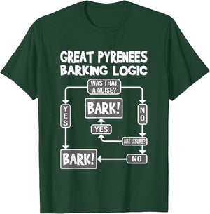 Dog Barking Logic, funny dog Gift, Funny Great Pyrenees T-Shirt - T-Shirt | Forest