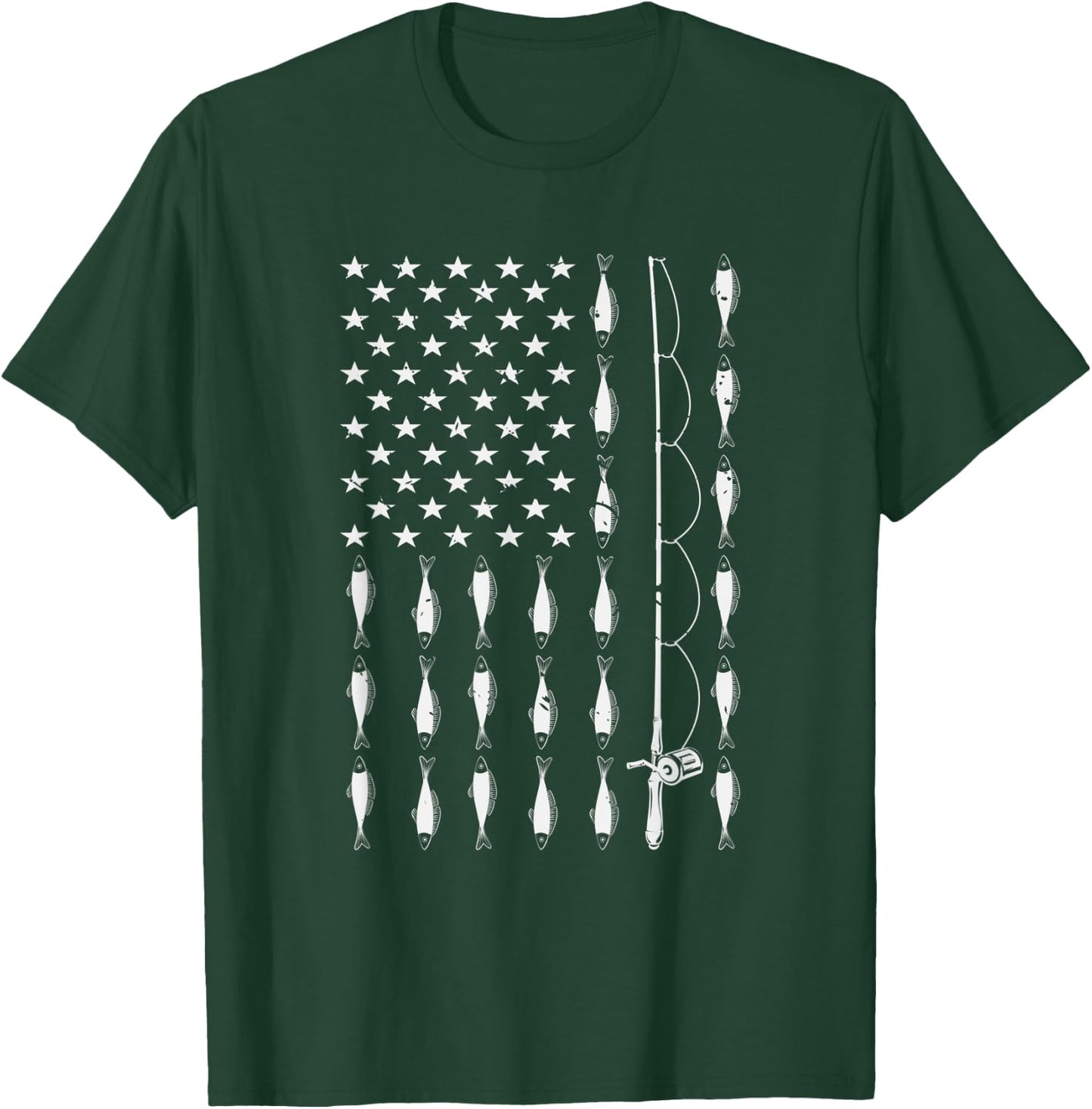 Patriotic Animal Lover Fishermen Gift Fish T-Shirt - T-Shirt | Forest
