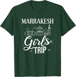 Marrakesh Morocco City Trip Skyline Map Travel T-Shirt - T-Shirt | Forest