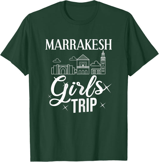Marrakesh Morocco City Trip Skyline Map Travel T-Shirt - T-Shirt | Forest