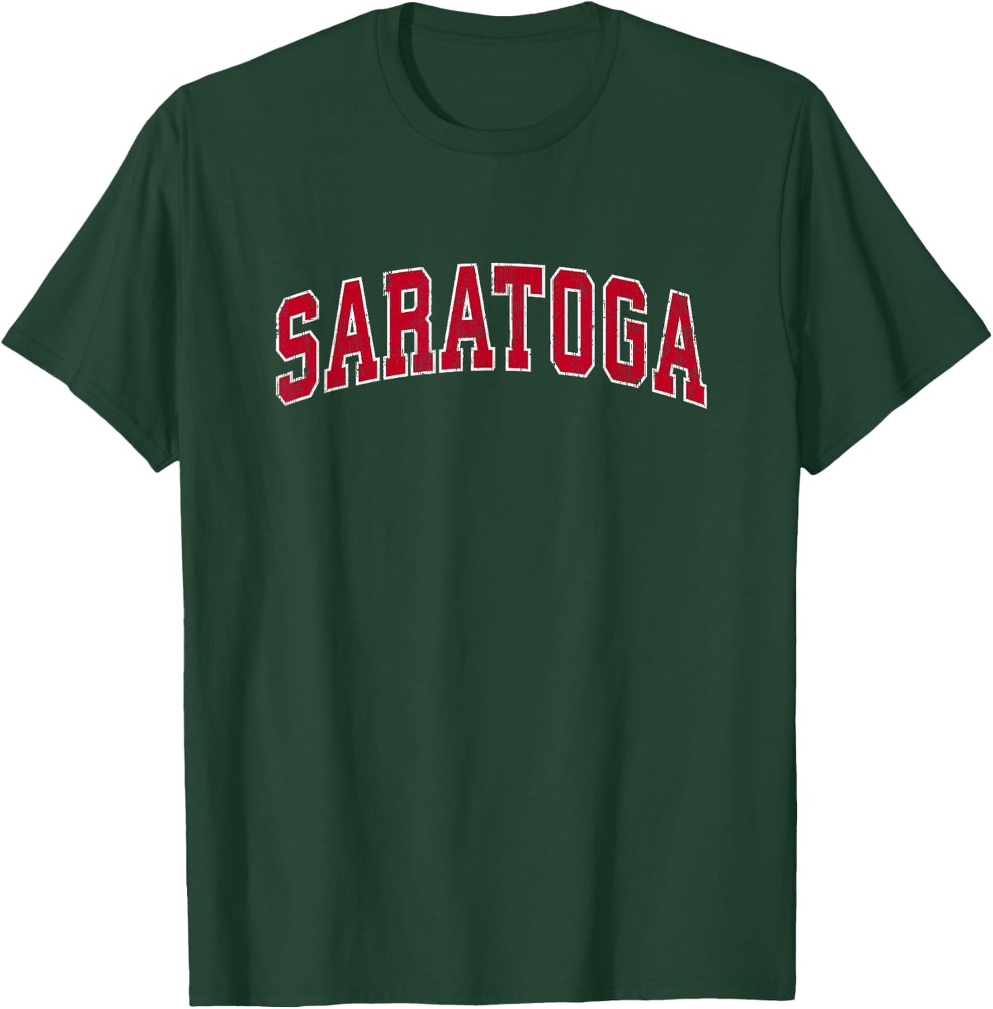 Saratoga California CA Vintage Sports Design Red Design T-Shirt - T-Shirt | Forest