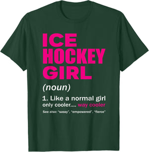 Ice Hockey Girl Sport Woman Ice Skating Gift T-Shirt - T-Shirt | Forest