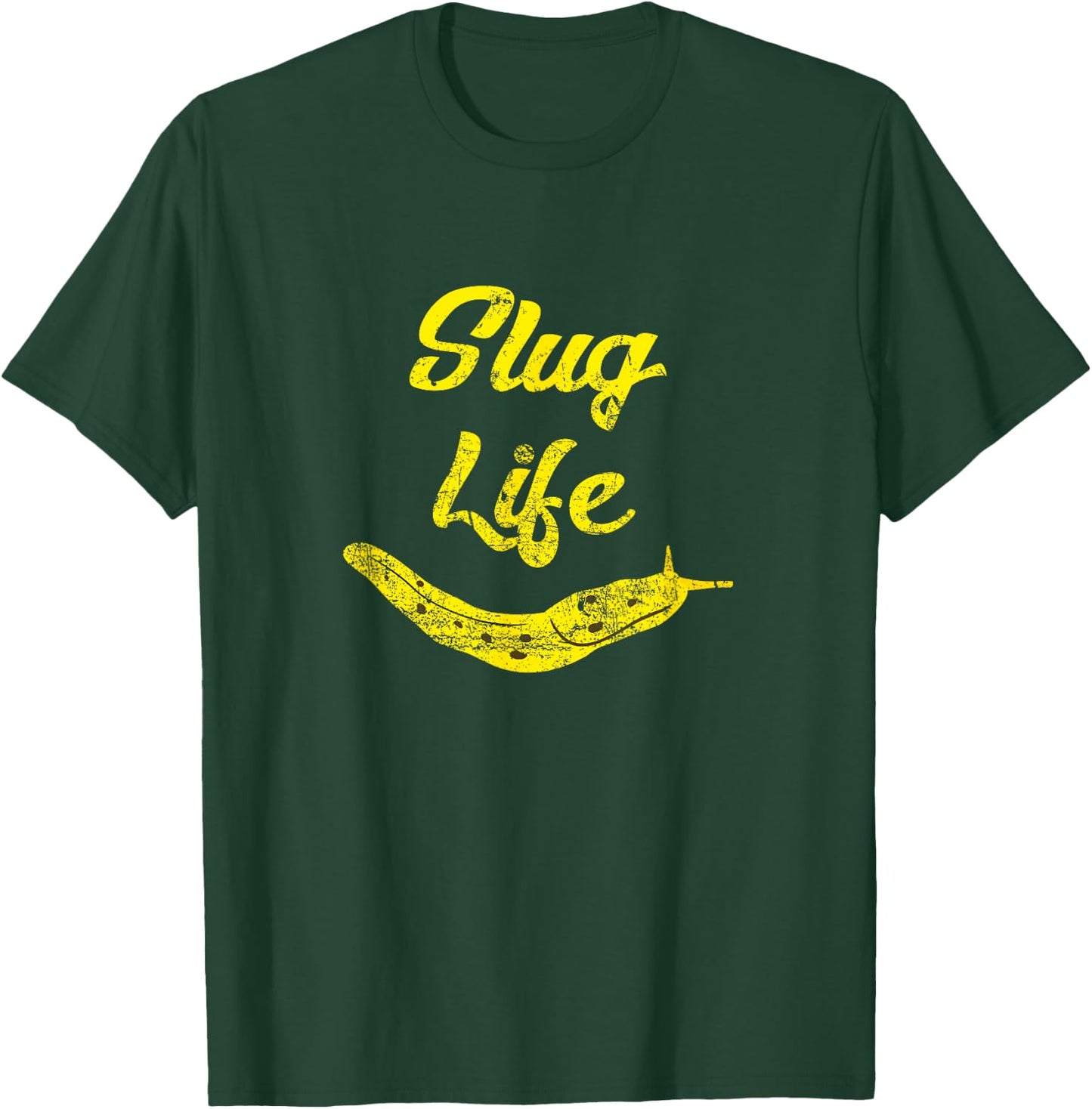 Slug Life Yellow Banana Slug Distressed T-Shirt - T-Shirt | Forest