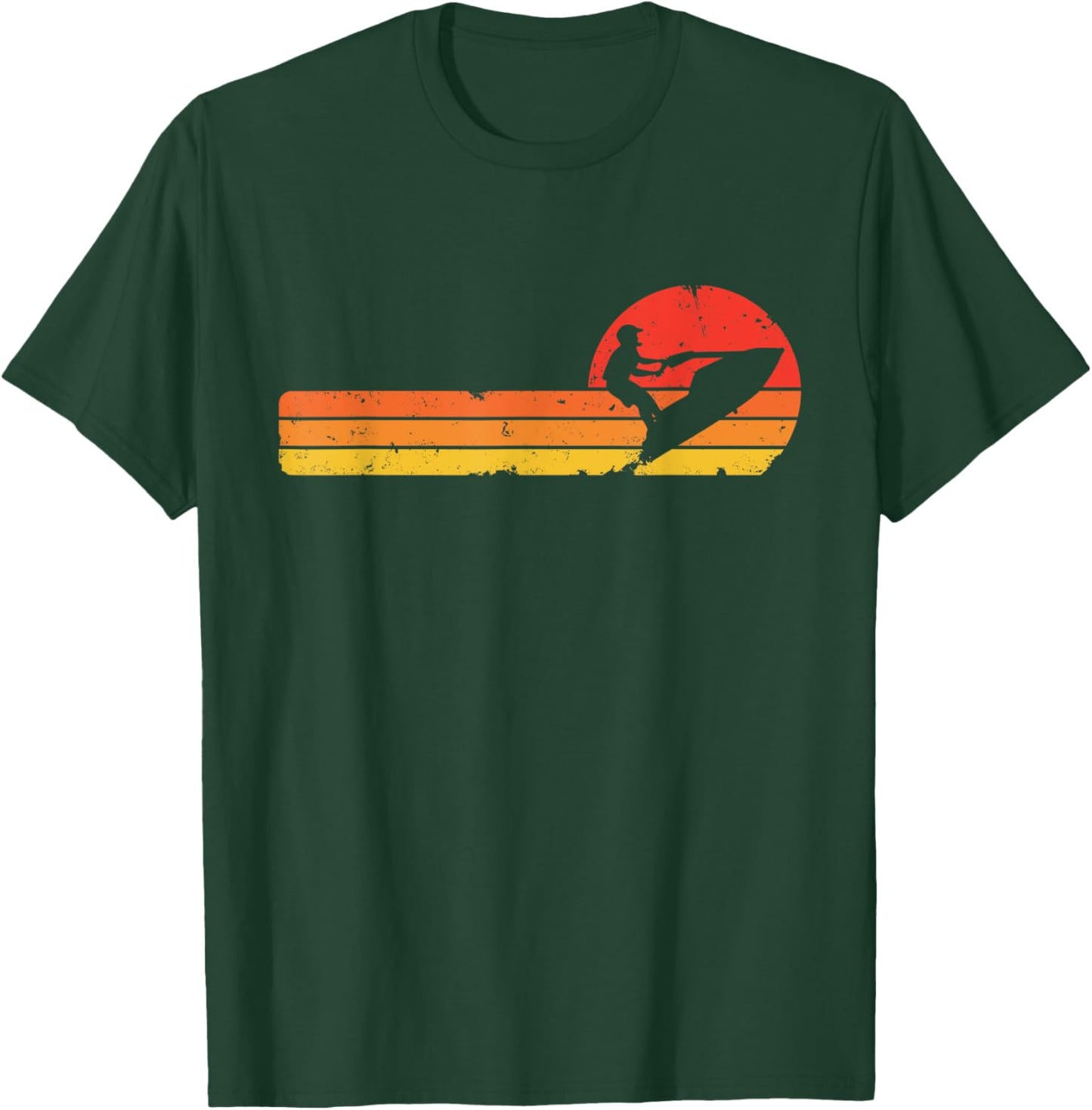 Vintage Standup sunset JetSki rider T-Shirt - T-Shirt | Forest
