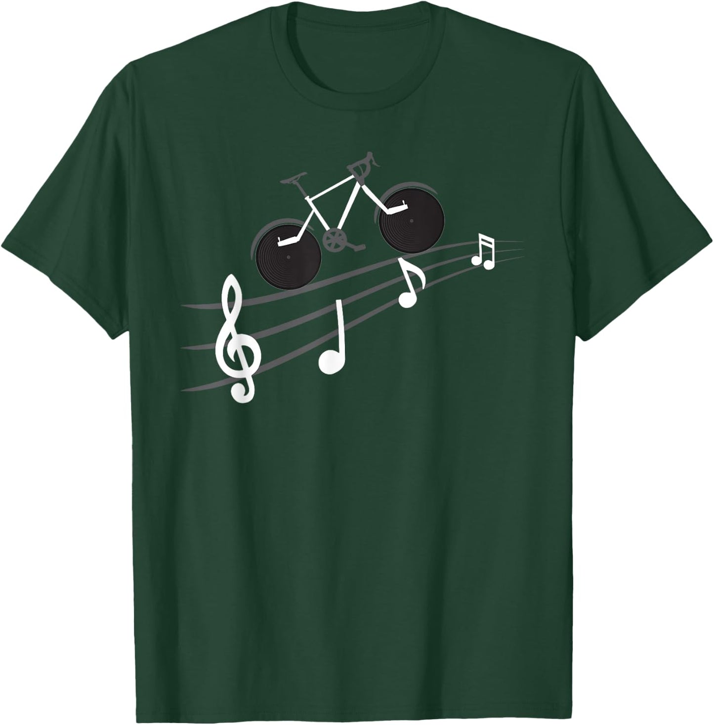 Bicycling Music Bike Music Cycling Gift T-Shirt - T-Shirt | Forest