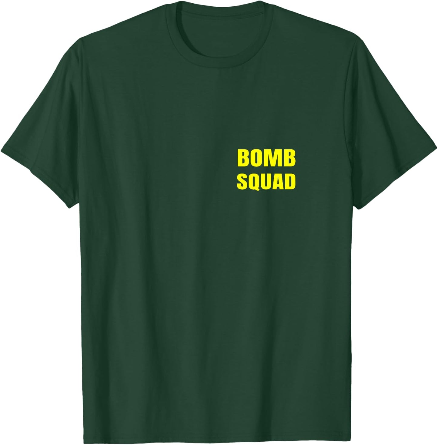 Bomb Squad Front And Back Dual Side Print Police Uniform T-Shirt - T-Shirt | Forest