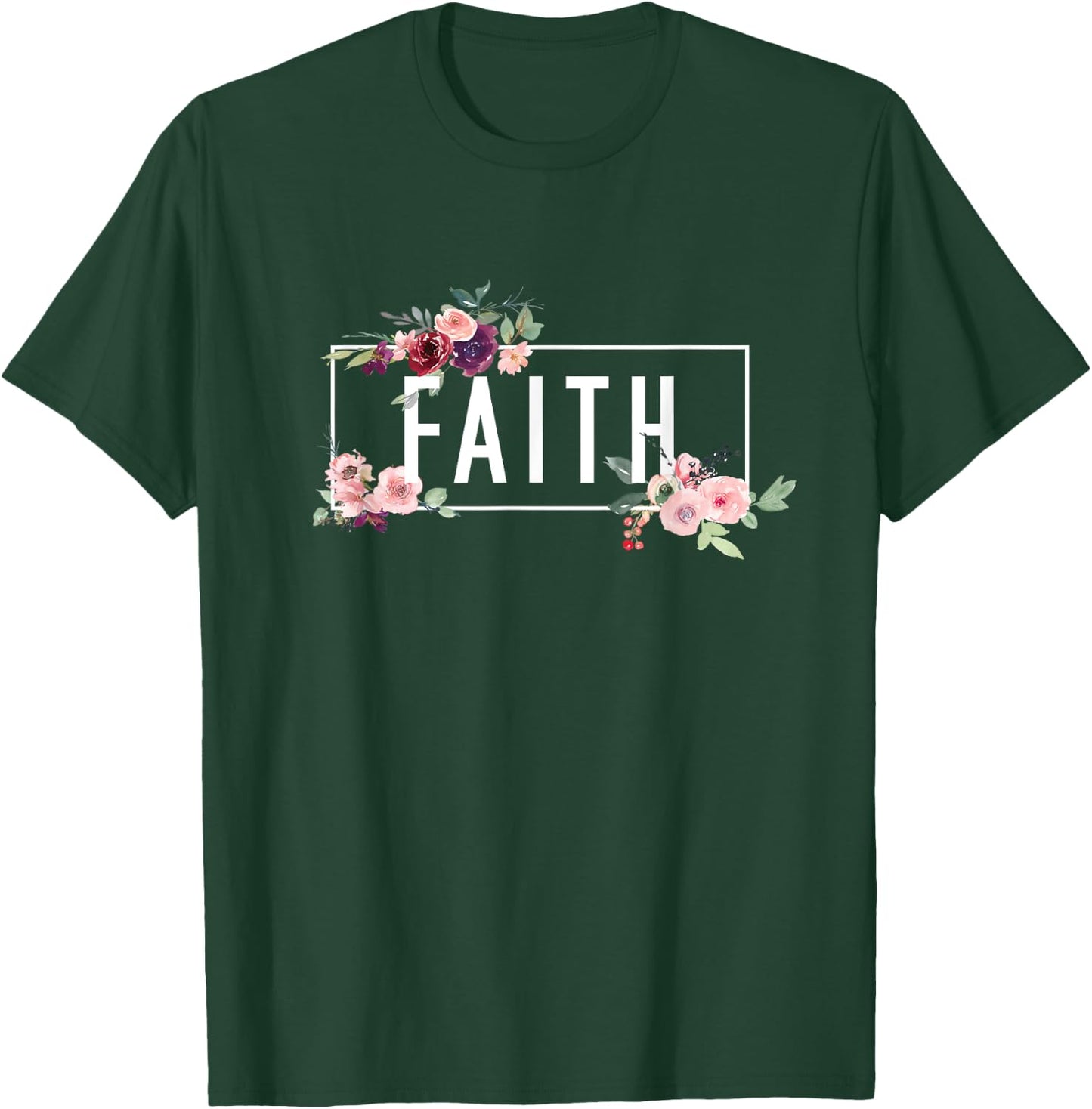 Modern Flora Flowers Bouquet Design. Spiritual Woman Faith T-Shirt - T-Shirt | Forest
