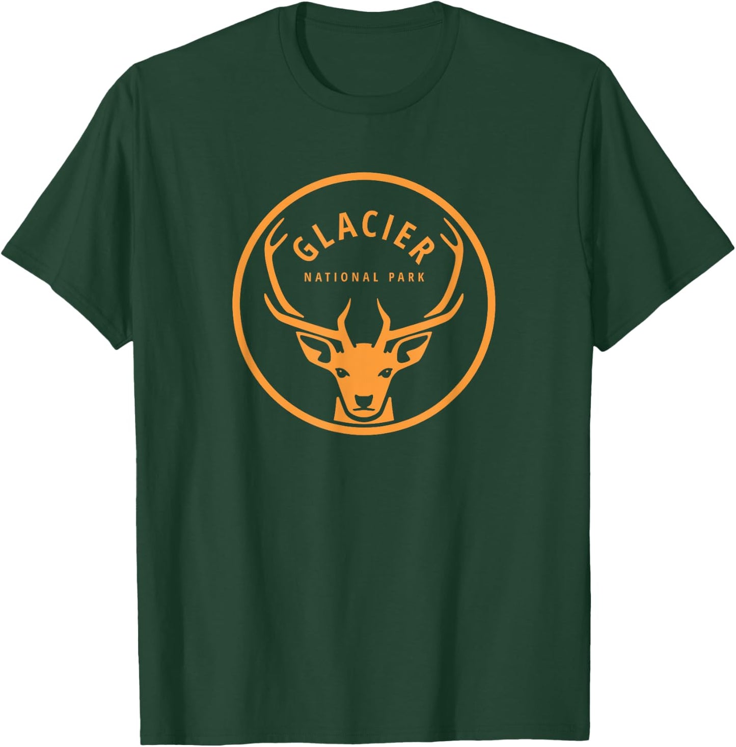 Glacier National Park Vintage Elk Souvenir Retro Gift T-Shirt - T-Shirt | Forest