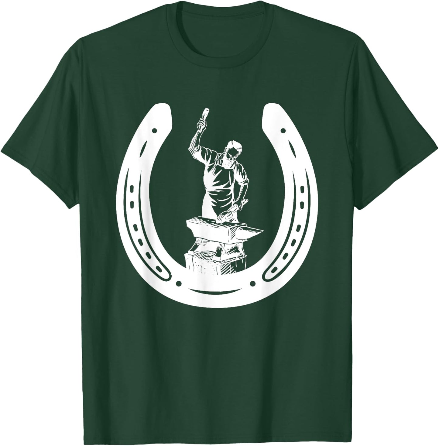 Farrier Horse Shoe Blacksmith Horse Lover Cowboy Cowgirl T-Shirt - T-Shirt | Forest