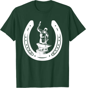 Farrier Horse Shoe Blacksmith Horse Lover Cowboy Cowgirl T-Shirt - T-Shirt | Forest