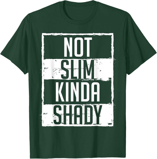 Pilates Dumbbell Fit Healthy Lifestyle Women's Not Slim Kinda Shady Chubby Gym Design Black Small Classic Fit Modern Classic Short Sleeve T-Shirt - T-Shirt | Forest