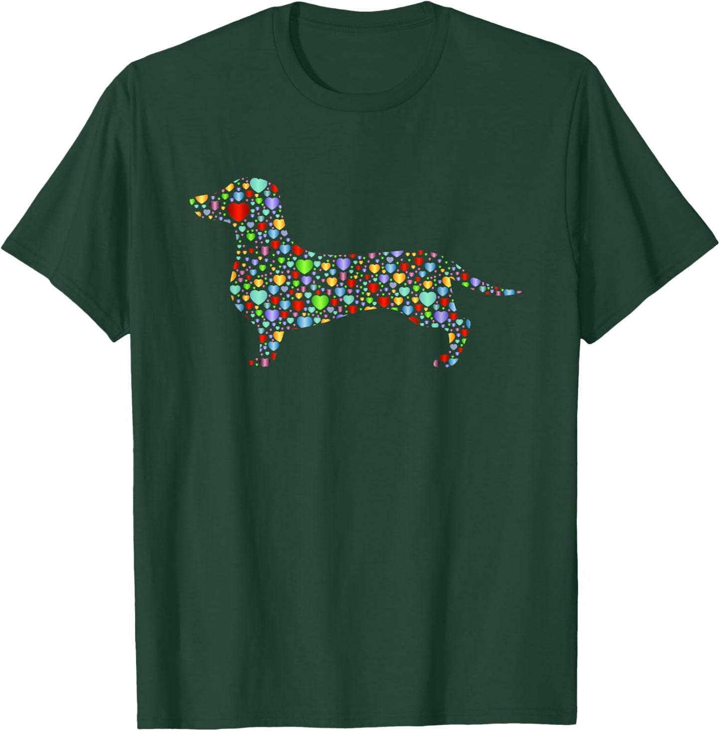 Dachshund Heart Silhouette Gift Owner Dachshunds Dog Lover T-Shirt - T-Shirt | Forest