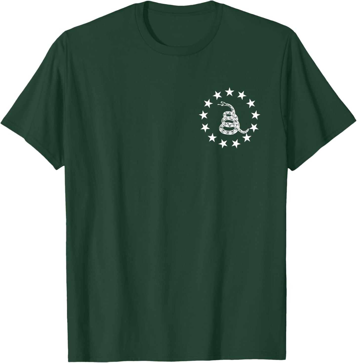 Gadsden Rattlesnake Betsy Ross Flag Ring of Stars Patriot T-Shirt - T-Shirt | Forest