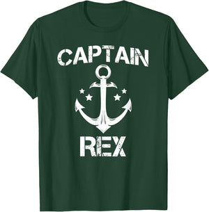 CAPTAIN REX Funny Birthday Personalized Name Boat Gift T-Shirt - T-Shirt | Forest