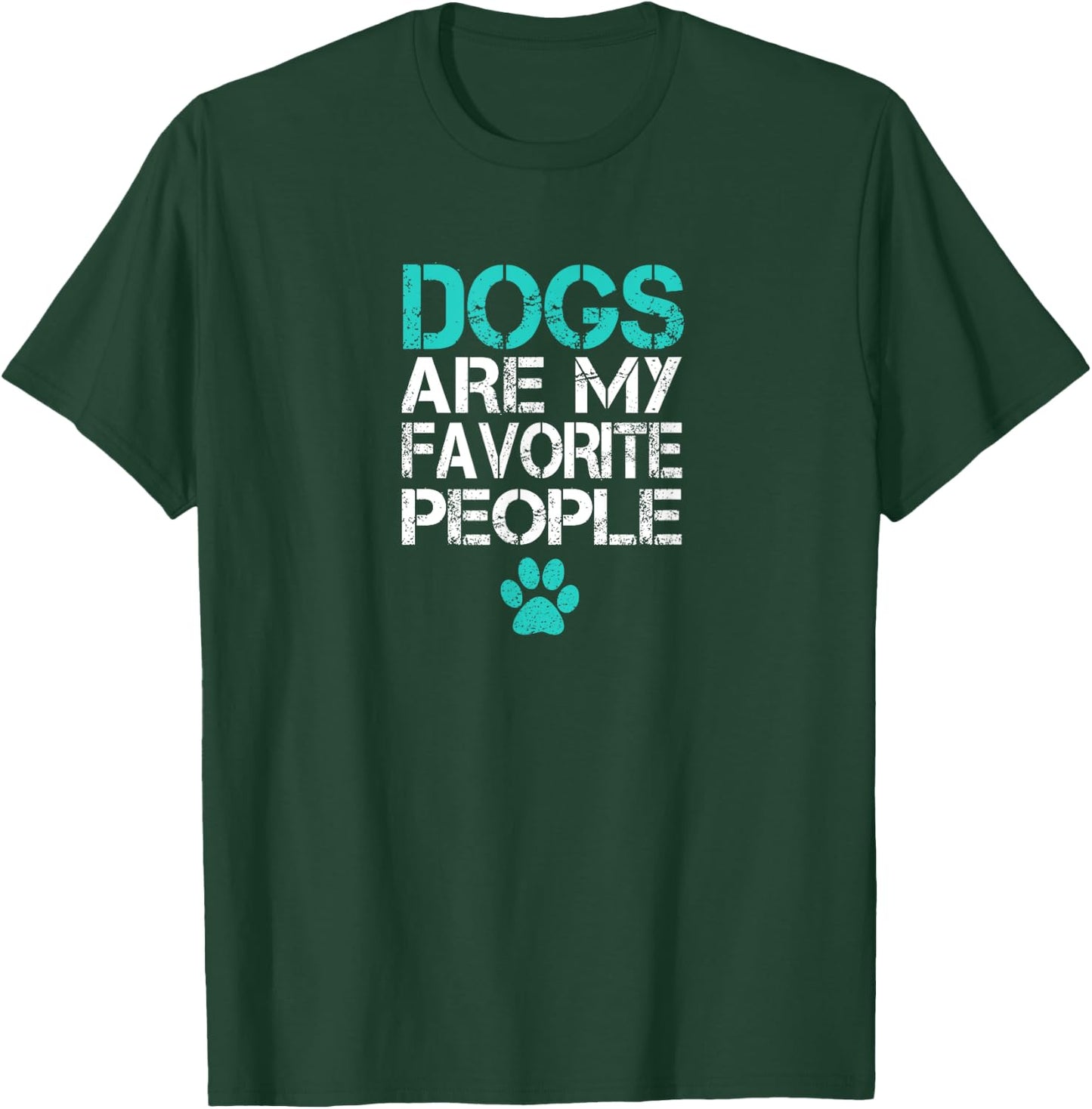 Dogs Are My Favorite People Funny Retro Cool Dog Lover Owner Women Girls Kids T-Shirt - T-Shirt | Forest