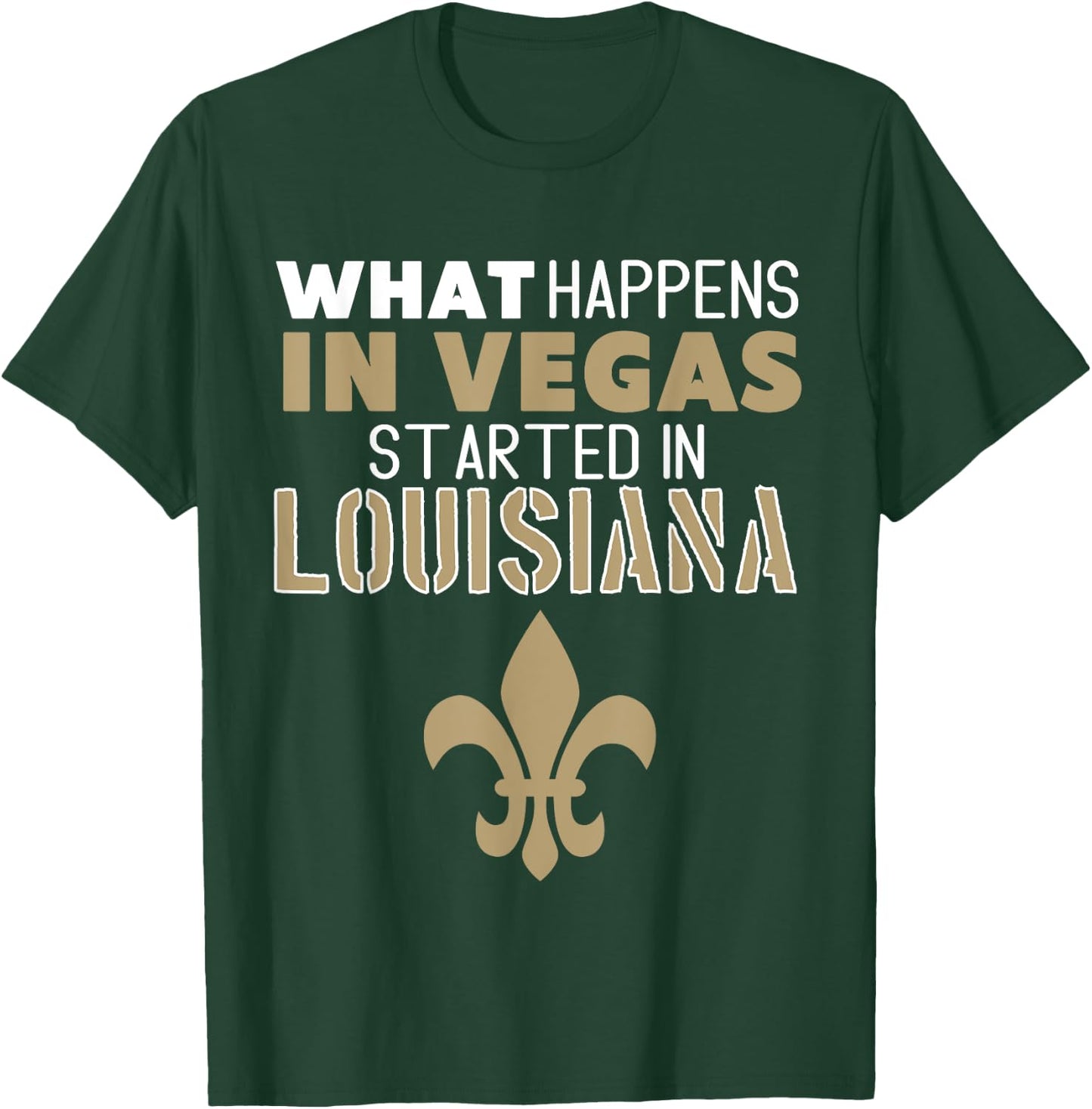 Louisiana Fan, Fleur De Lis, New Orleans, Black and Gold T-Shirt - T-Shirt | Forest
