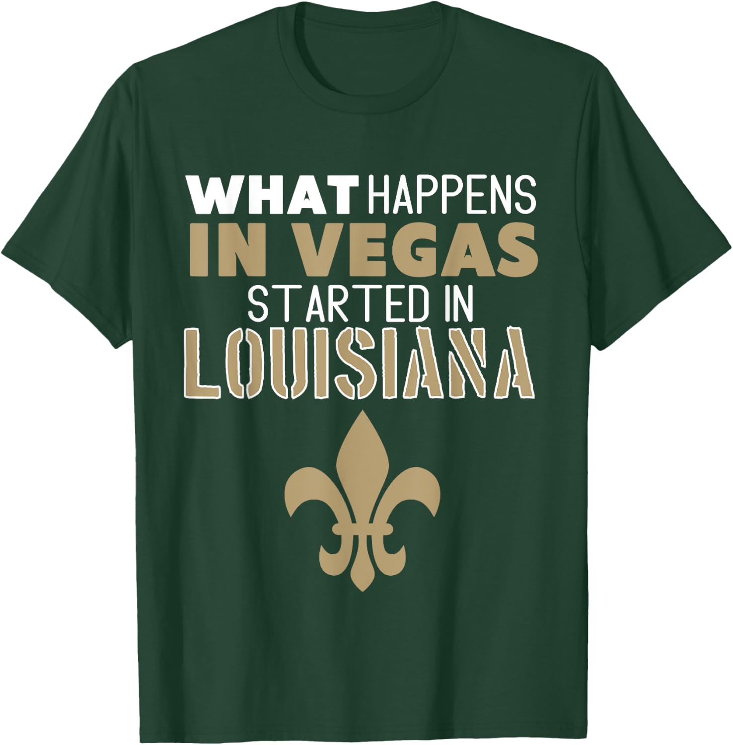Louisiana Fan, Fleur De Lis, New Orleans, Black and Gold T-Shirt - T-Shirt | Forest