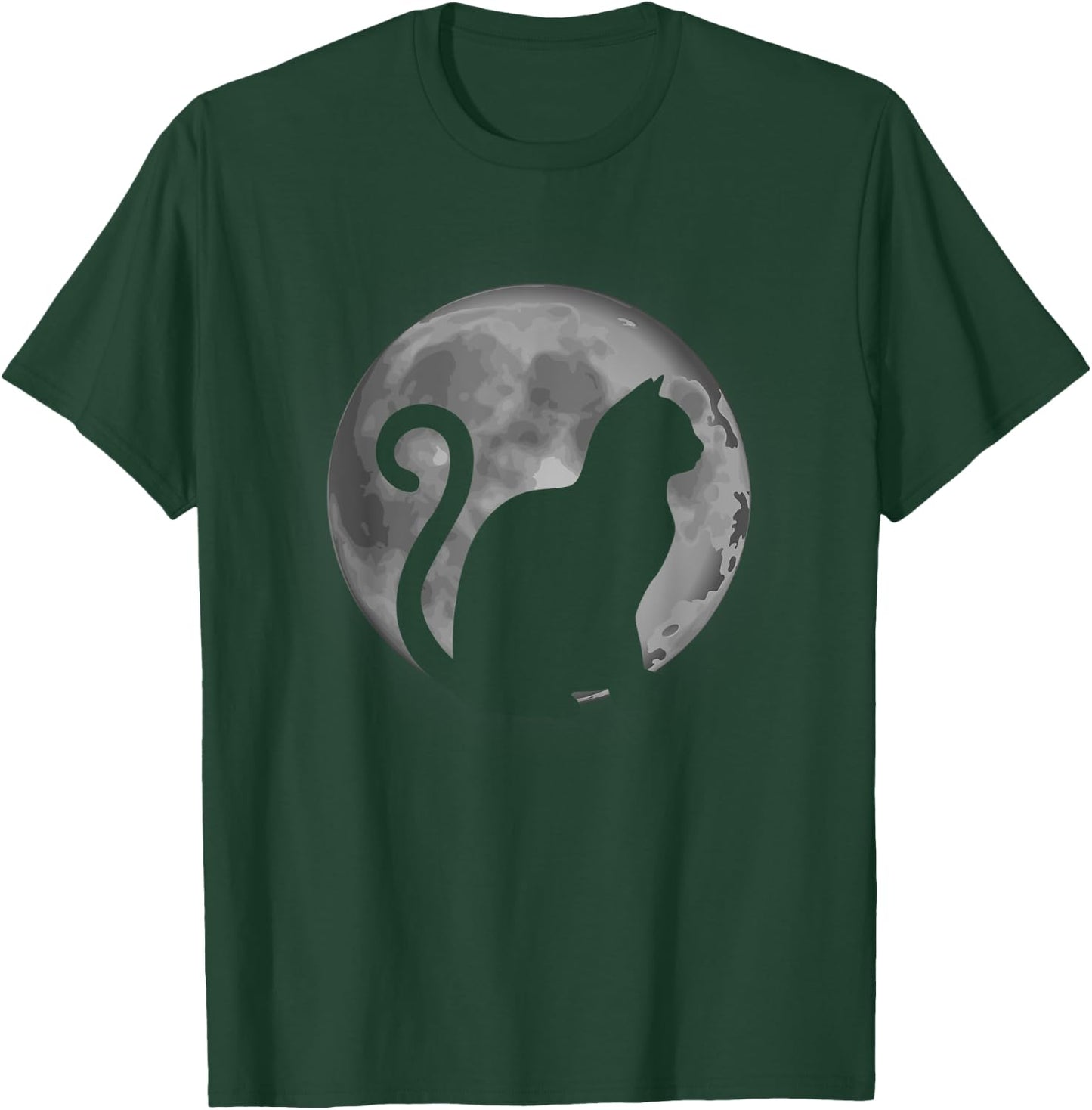 Cute Cat Silhouette Moon Animal Lover Women T-Shirt - T-Shirt | Forest