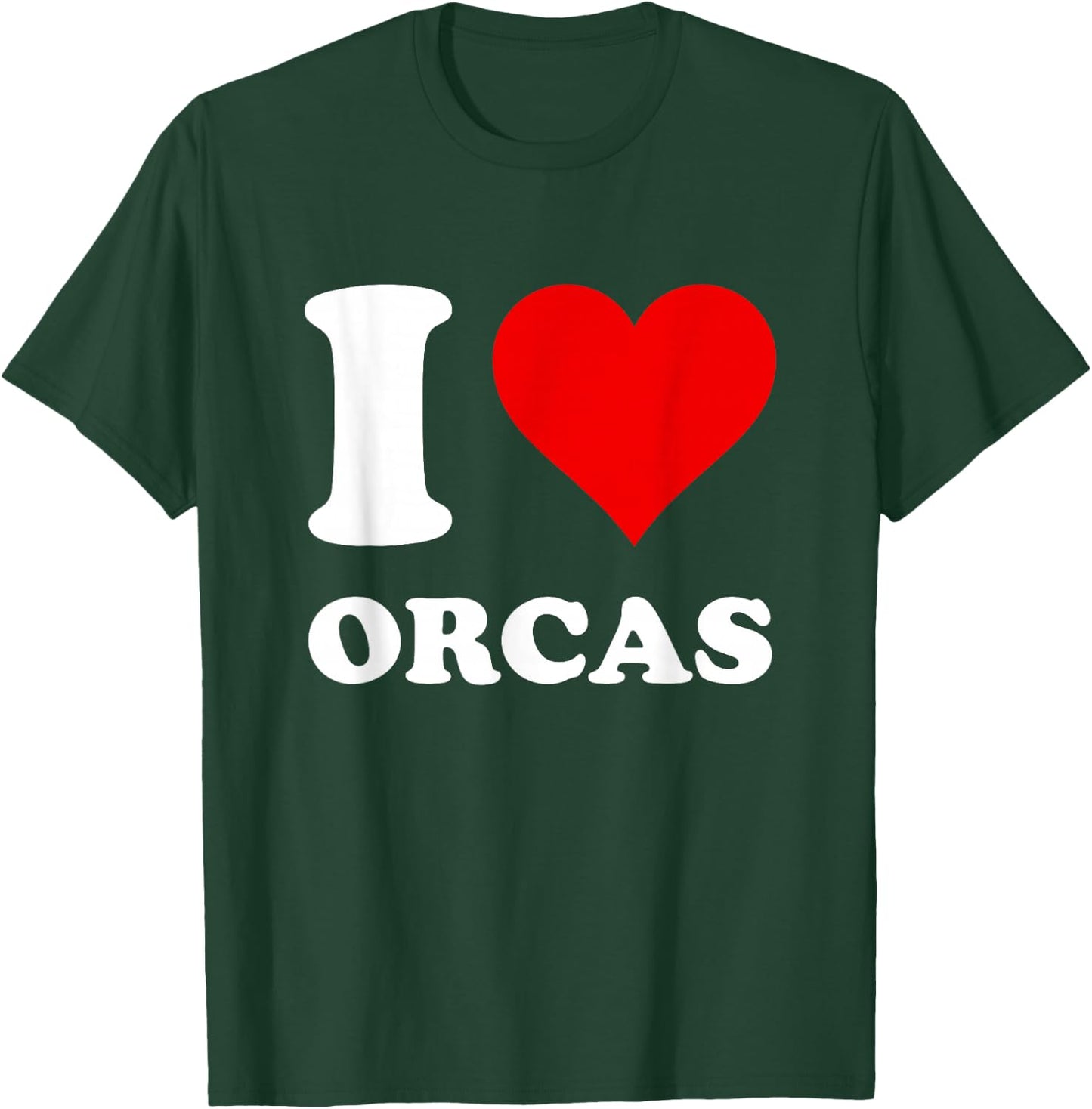 Red Heart I Love Orcas T-Shirt - T-Shirt | Forest