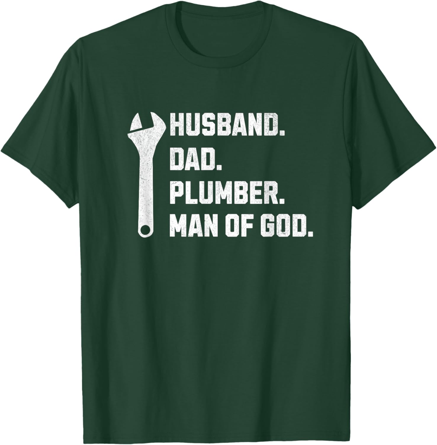 Plumber Husband Dad Man God Christian Men Guys Jesus Faith T-Shirt - T-Shirt | Forest