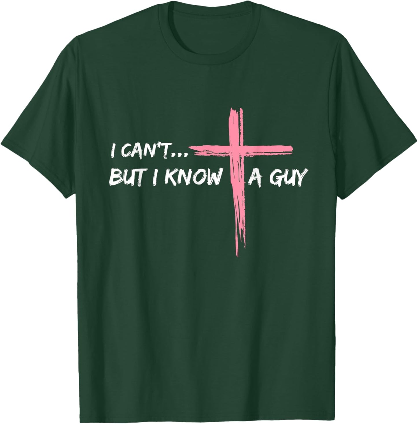 I Know A Guy Christian Apparel Jesus Gifts Retro Jesus Christian - -Adult, Kids - Black - Cross Print - Retro - Short Sleeve - - Small T-Shirt - T-Shirt | Forest