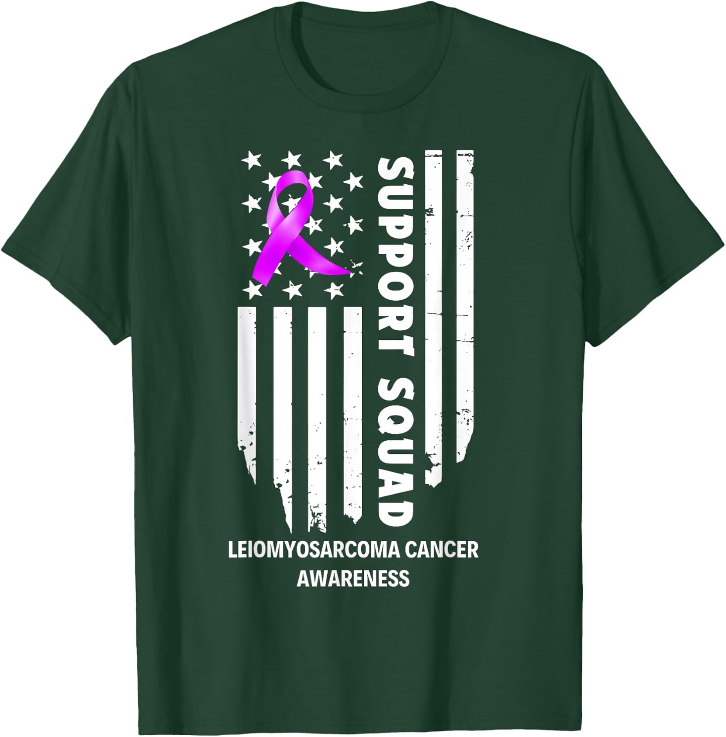 Leiomyosarcoma Cancer Awareness Support Team Squad T-Shirt - T-Shirt | Forest