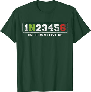 One Down Five Up Funny Motorcycle Gear Shift Biker Men Women T-Shirt - T-Shirt | Forest