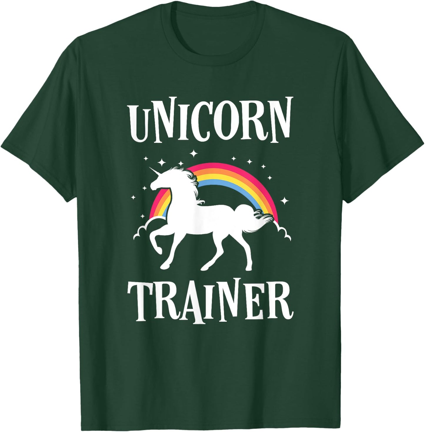Rainbow Unicorn Trainer Easy Costume Funny T-Shirt - T-Shirt | Forest