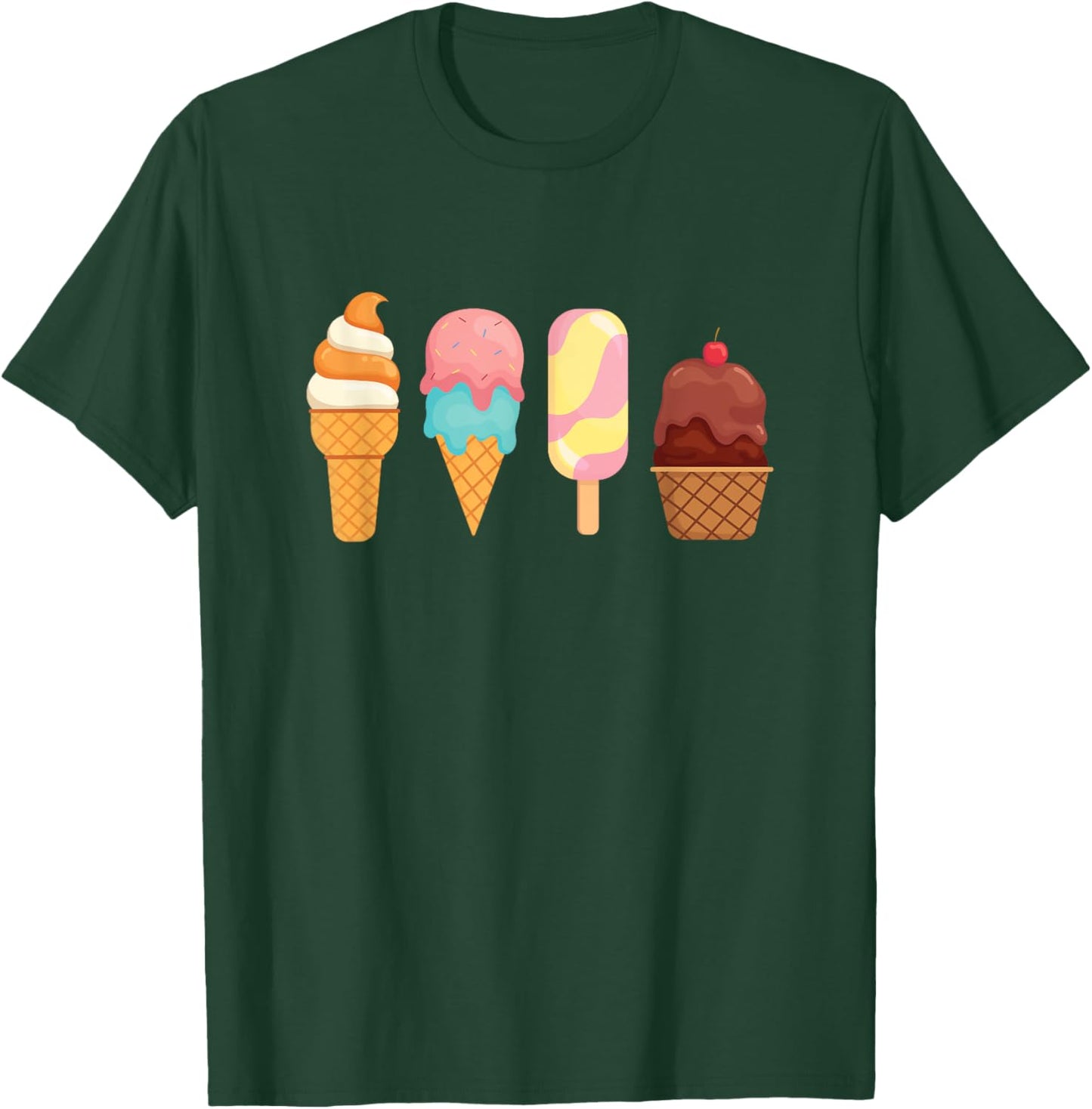 Ice Cream Cones - Ice Cream Lover Gelato Sweet Tooth T-Shirt - T-Shirt | Forest