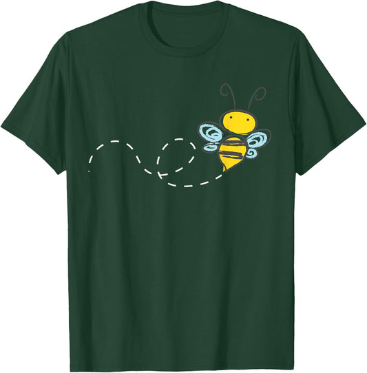 Bee Cartoon Bumble Honey Buzz Sketch Yellow T-Shirt - T-Shirt | Forest