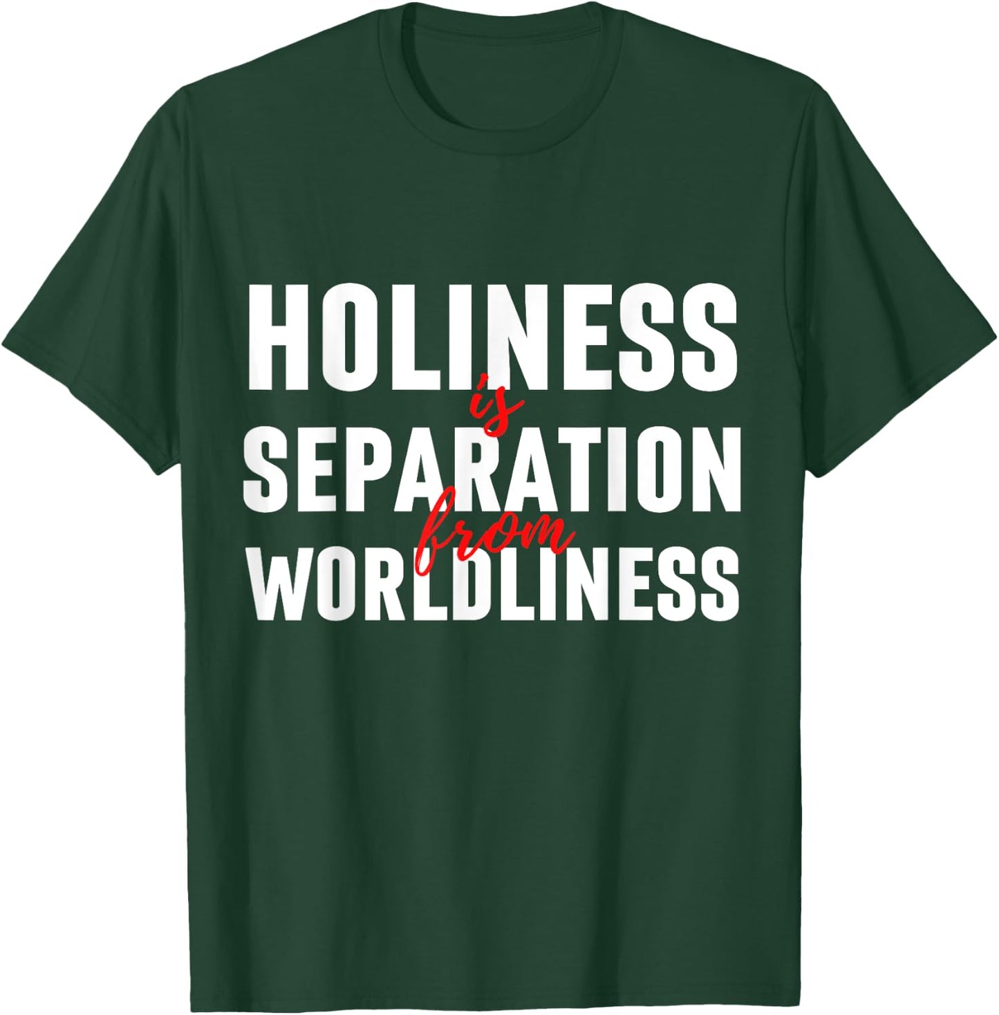 Holiness Is Separation From Worldliness Christian Quote T-Shirt - T-Shirt | Forest